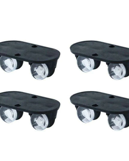 Set of 4 Silent Self-Adhesive Mini Caster Wheels for Easy Movement of Storage Bins and Trash Cans - Scratch-Free and Versatile