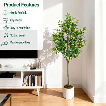 150cm 180cm Fake Plant Artificial Lemon Tree Realistic Lemon and Leave