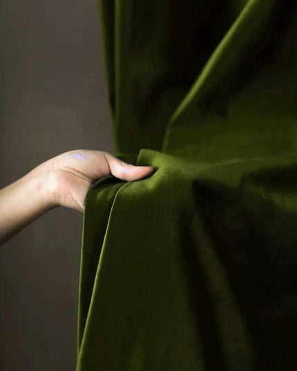 Vintage Green Luxe Blackout Drapes with Elegant Pleat Design