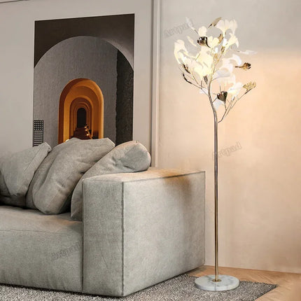 Nordic Ginkgo Leaf Tall Floor Lamp