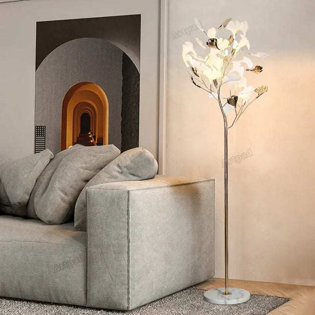 Nordic Ginkgo Leaf Tall Floor Lamp