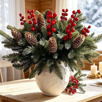 KECTTIO 10Pcs Artificial Pinecone Christmas Picks - Plastic, Vase-Read