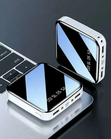 Ultra-Portable 50000mAh Power Bank with LED Mirror Display and Dual USB Ports - Perfect for On-the-Go Charging