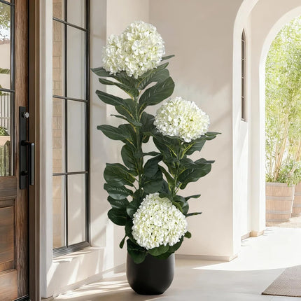50-150cm Artificial Hydrangea Tree Faux Potted Plant Realistic Artific