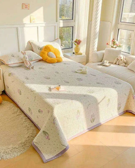 Chic Cotton Bedspreads for Double and Queen Size Beds - Cozy Princess-Inspired Covers for a Stylish Bedroom Retreat