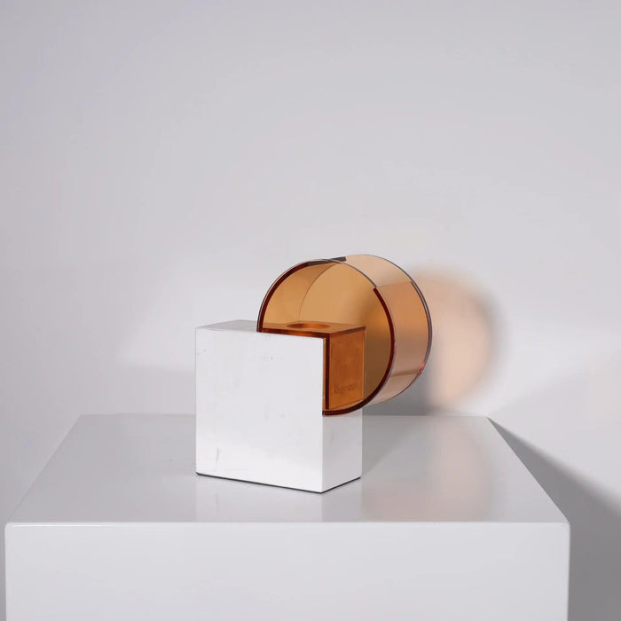 Sophisticated Semicircle Marble and Acrylic Terrarium Vase - Chic Home Decor Accent