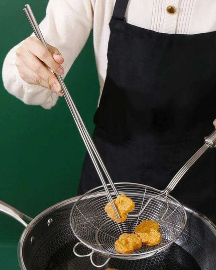 Sustainable Stainless Steel Chopsticks with Extended Length and Anti-Slip Grip