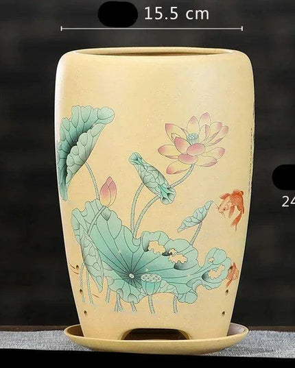 Elegant Lavender Sand Orchid Planter Set: Chic Botanical Accent