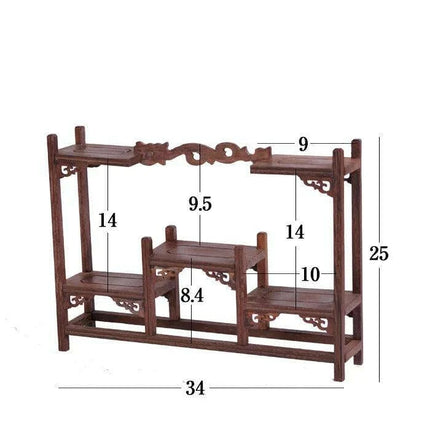 Handcrafted Wooden Display Stand for the Traditional Kung Fu Tea Ceremony