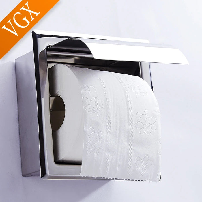 Sleek Matte Black Stainless Steel Toilet Paper Holder for a Stylish Bathroom