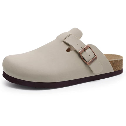 Comwarm Fashion Women's Suede Mules Slippers Men Clogs Cork Insole Sandals With Arch Support Outdoor Beach Slides Home Shoes comwarm-fashion-womens-suede-mules-slippers-men-clogs-cork-insole-sandals-with-arch-support-outdoor-beach-slides-home-shoes
