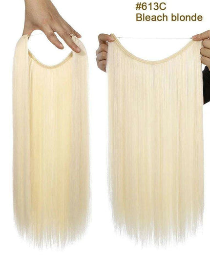 20-Inch Versatile Adjustable Invisible Wire Hair Extensions - Curly and Sleek Options