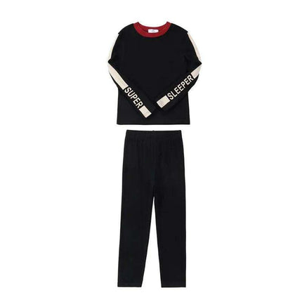 Chic Black and Beige Striped Family Matching Modal Outfit Set for All Ages