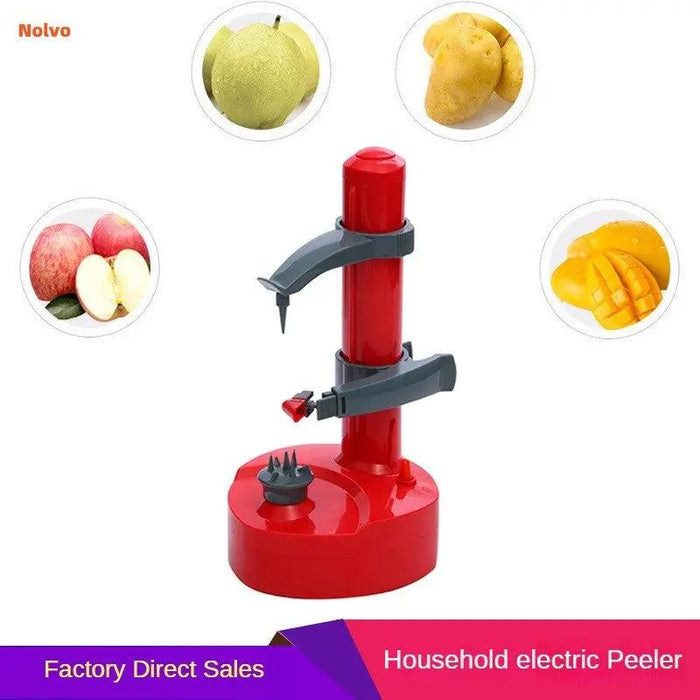 Hands-Free Electric Fruit and Vegetable Peeler with Adjustable Fork - Quick and Easy Peeling Solution