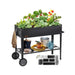 Elevated Steel Raised Garden Bed with Wheels and Drainage