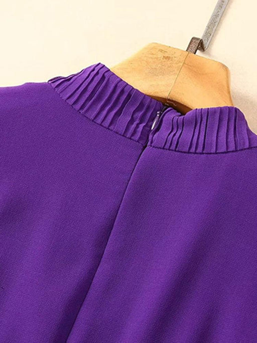 Evening Dress with Lantern Sleeves and Stand Collar for Women