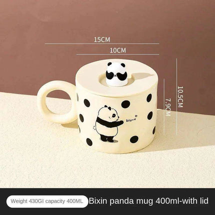 Charming Panda Pair Ceramic Coffee Mugs - A Delightful Duo