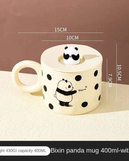 Charming Panda Pair Ceramic Coffee Mugs - A Delightful Duo