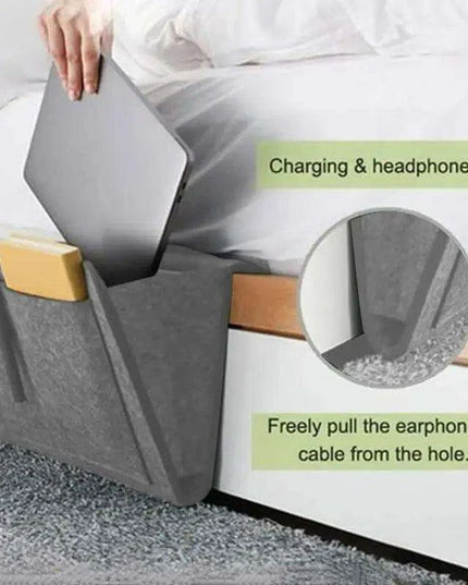 Chic Felt Wall Organizer - Stylish Non-Slip Storage Solution for Bedside Essentials