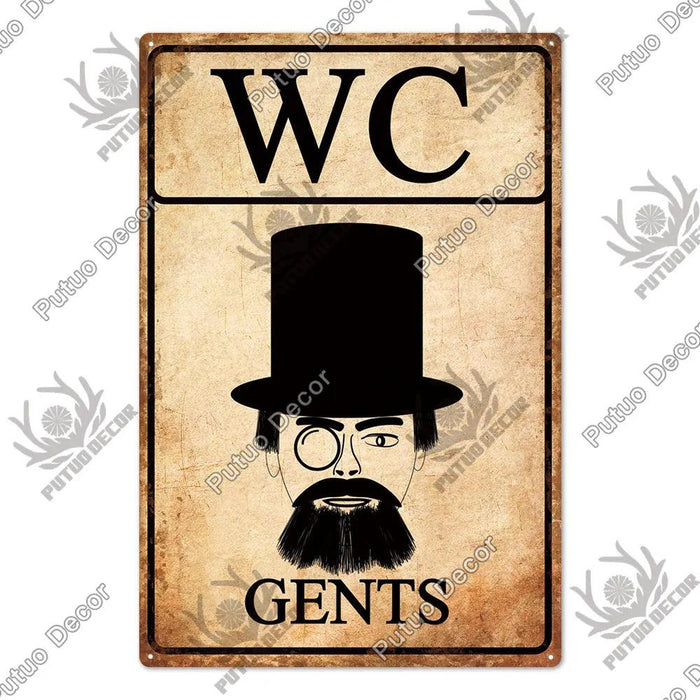 Vintage Charm Toilet Wall Art for Quirky Bathroom Decor