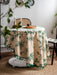 Elegant Green Printed Cotton Linen Tablecloth