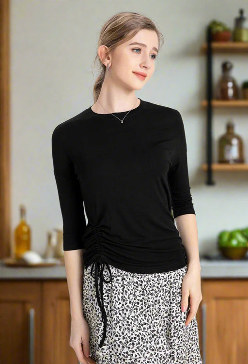 Elegant Summer Modal Tee - Cozy 3/4 Sleeve Women's Top