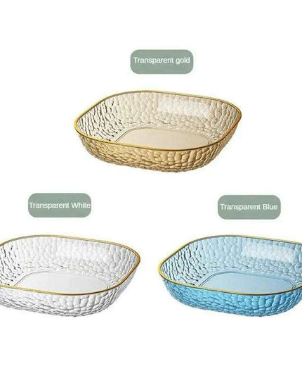 Chic Clear Serving Tray with Holder - Ideal for Elegant Salads and Snacks