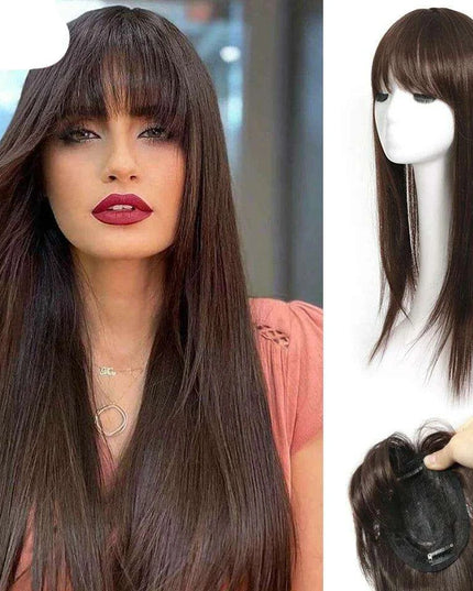 Bangs & Volume: Clip-In Hair Topper for Instant Transformation