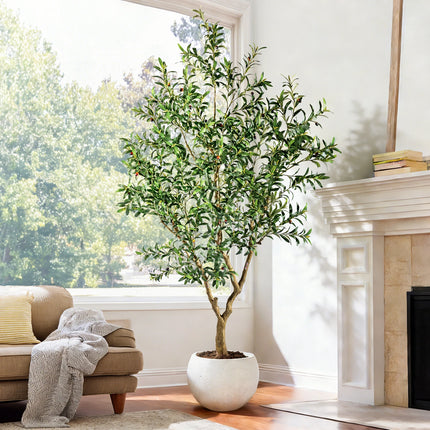 6Ft / 7Ft / 8Ft Large Faux Artificial Olive Tree Lifelike Tall Decorative Plant For Home & Outdoor Decoration 6ft-7ft-8ft-large-faux-artificial-olive-tree-lifelike-tall-decorative-plant-for-home-outdoor-decoration