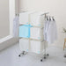 Versatile Mobile 3-Tier Stainless Steel Clothes Drying Rack - Ideal for Quilts and Delicates