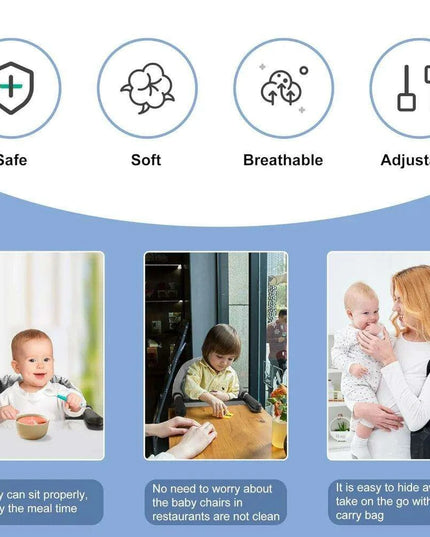 Portable Child's High Chair with Secure Harness and Foldable Design