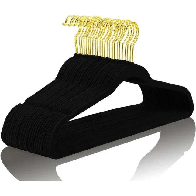 Elegant Teal Velvet Hanger Collection - 50 Premium Hangers with 360-Degree Gold Hooks