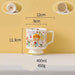 Whimsical Handcrafted French Coffee Cup and Saucer Set for Kids - Adorable Cartoon Design, Ideal for Breakfast and Tea Gifts