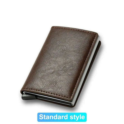 Sleek RFID-Blocking Leather Card Holder - Stylish and Secure Wallet for Men