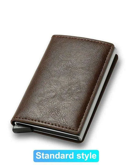 Sleek RFID-Blocking Leather Card Holder - Stylish and Secure Wallet for Men