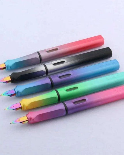 Elegant Aurora Blue-Purple Gradient Fountain Pen Set - Premium Writing Tool for Students and Professionals - Stylish EF Nib Design