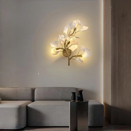 Luxury Gold Ginkgo Leaf LED Wall Sconce