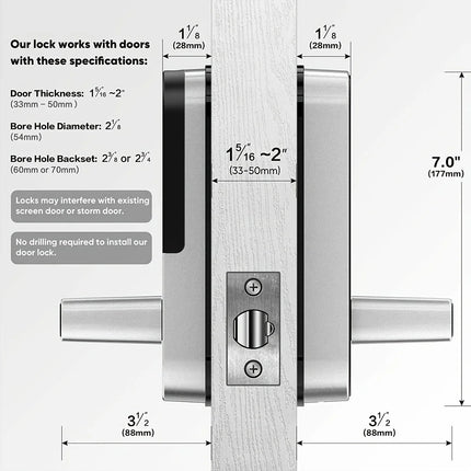 Smart Fingerprint Door Lock App Remote Control Keyless WIFI Digital To