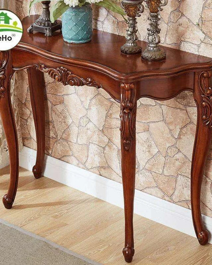 Elegant Vintage Solid Wood Console Table for Hallway – Timeless European Charm
