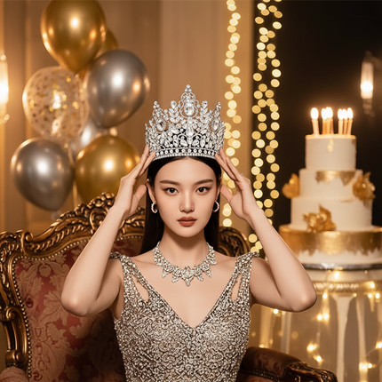 Luxury Rhinestone Tiara Crown – Bridal & Prom Hair Accessory