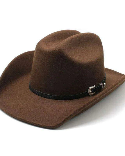 Classic Cowboy Felt Fedora with Elegant Black Band - Unisex Jazz Hat for Church and Casual Wear