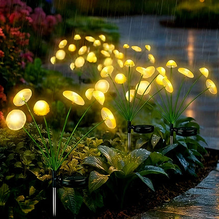 Solar LED Jellyfish Mushroom Garden Stake Lights – IP65, Warm White or RGB