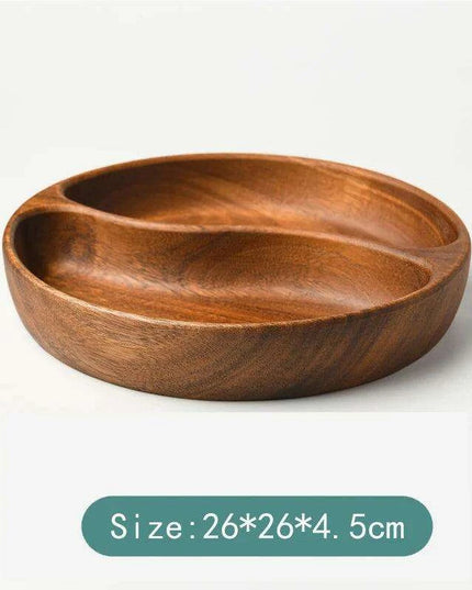Artisanal Acacia and Walnut Wood Serving Bowl and Platter Collection
