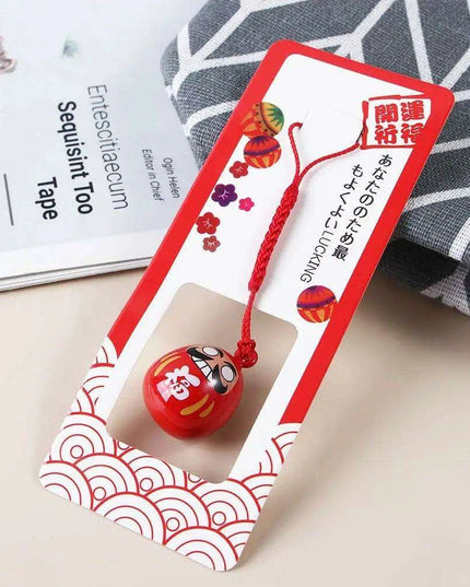 Lucky Cat Keychain with Prosperity Bells - Japanese Charm for Wealth and Good Fortune