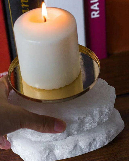 Natural Ore Candle Holder Set: Handcrafted Elegance for Wedding and Home Decor
