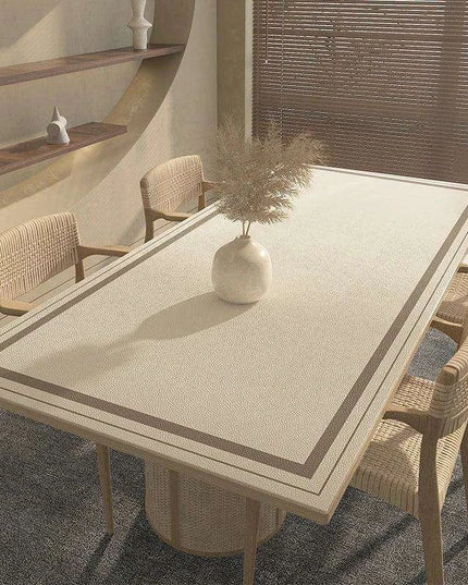 Chic Apricot PVC Leather Table Protector | Versatile and Elegant Dining Essential
