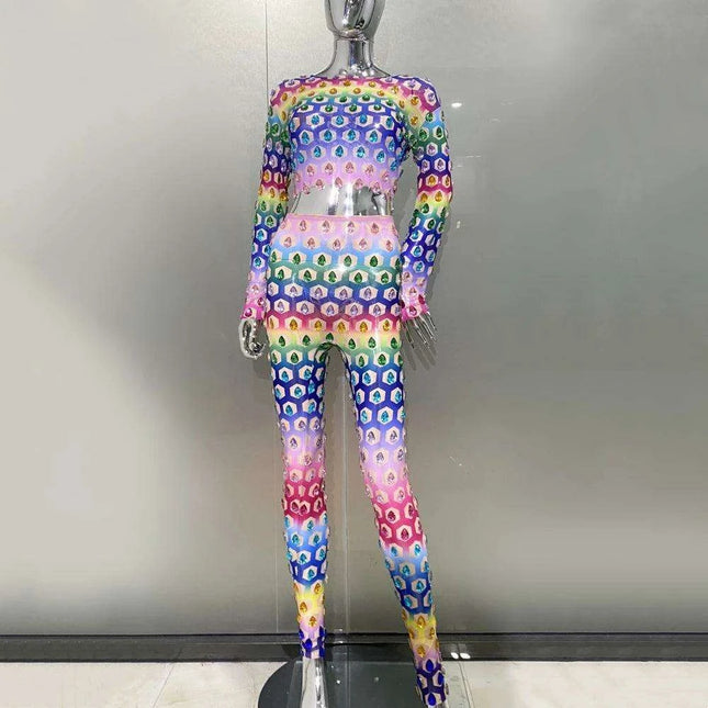 Sparkling Crystal Diamond Nightlife Glam Ensemble