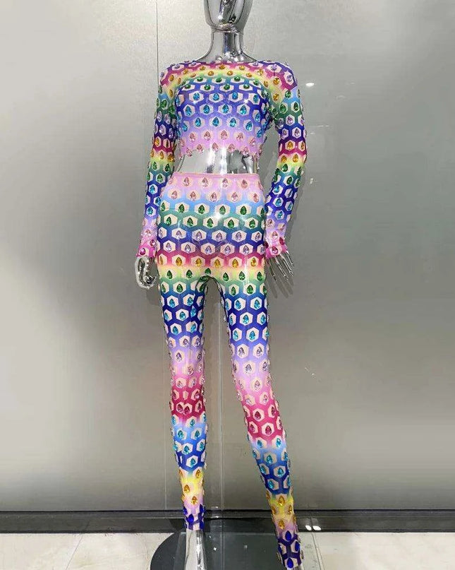 Sparkling Crystal Diamond Nightlife Glam Ensemble