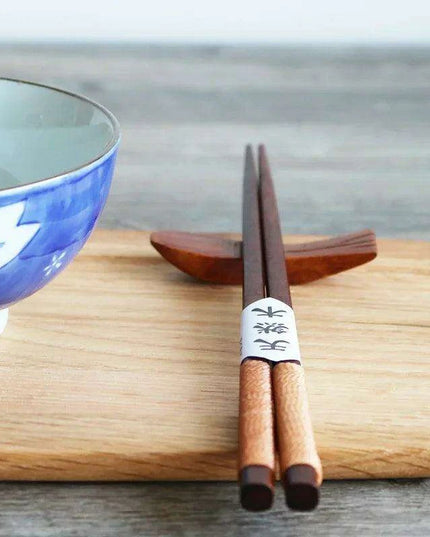 Artisan Wooden Japanese Chopsticks with Anti-Roll Design - Elevate Your Dining Experience