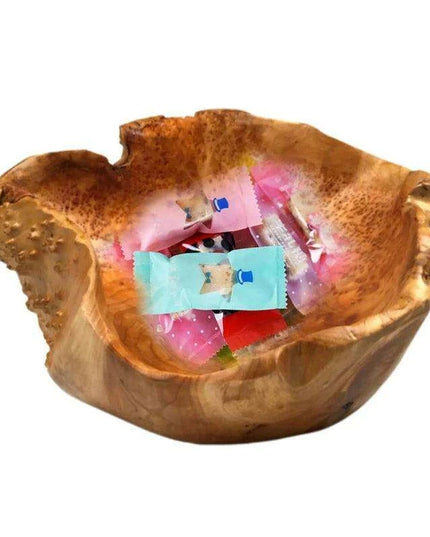 Artisan Crafted Natural Wood Bowl for Salads and Desserts - Distinctive Fruit Serving Tray for Home and Gifting